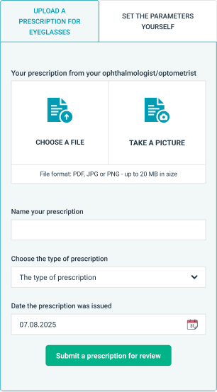 Discount voucher for uploading your glasses prescription