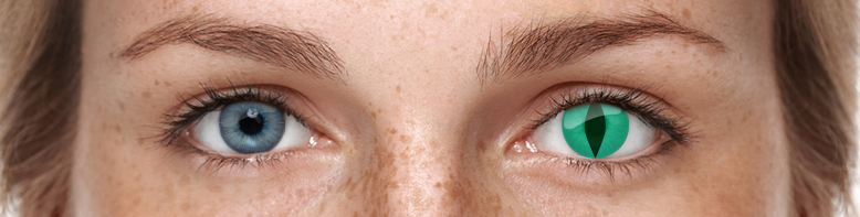  Die natürliche Augenfarbe verglichen mit crazy Kontaktlinsen 
