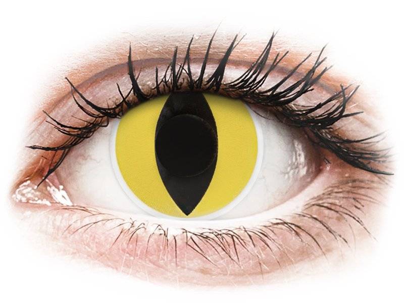 Yellow Cat Eye ColourVUE Crazy Lenses (2 lenses) | Alensa UK