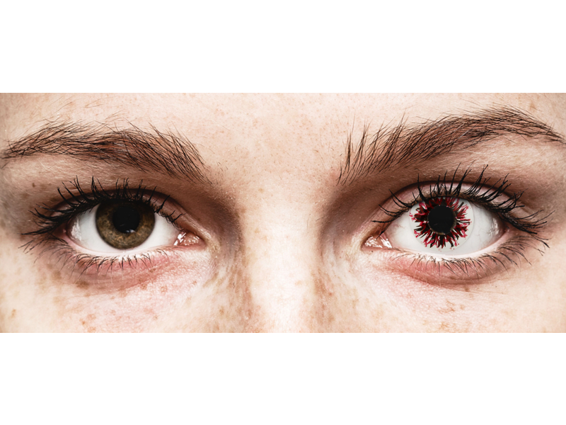 CRAZY LENS - Harlequin Black - power (2 daily coloured lenses)