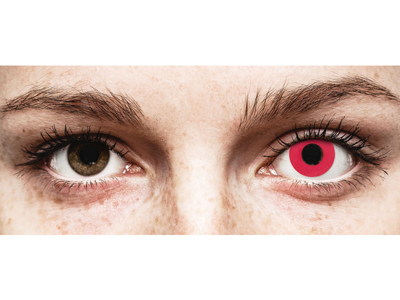 CRAZY LENS - Solid Red - power (2 daily coloured lenses)