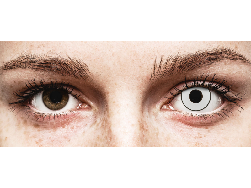 CRAZY LENS - White Black - power (2 daily coloured lenses)